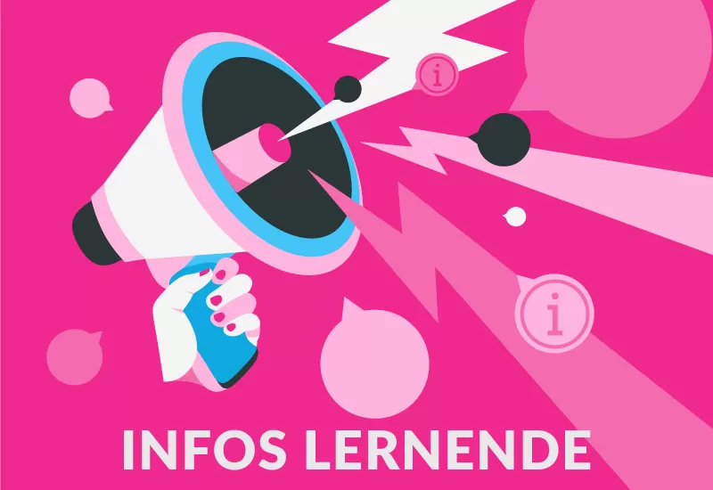 Megafon mit Sprechblasen – Symbol für Mitteilungen und wichtige Hinweise.