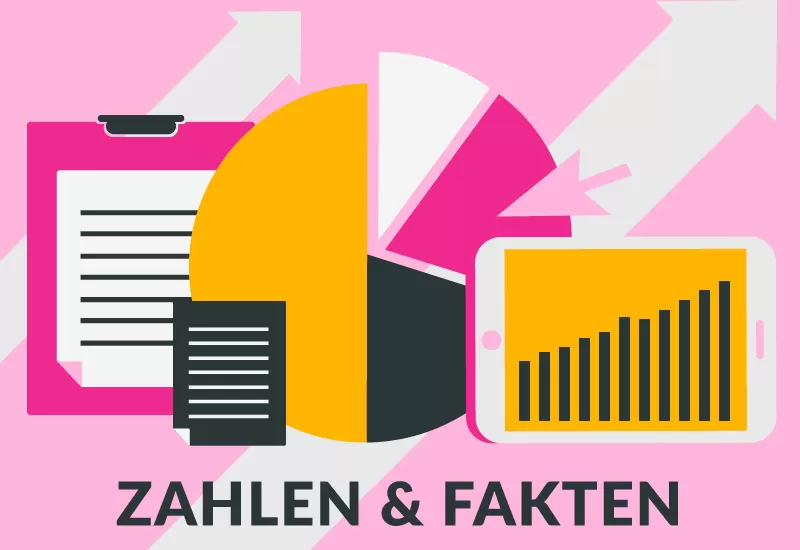 Illustration mit Diagrammen und Dokumenten – Symbol für Daten und Berichte.