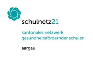SN21_Logo_Aargau Logo „schulnetz21“ mit türkiser Blume, Schriftzug und Zusatztext „kantonales Netzwerk Aargau“.